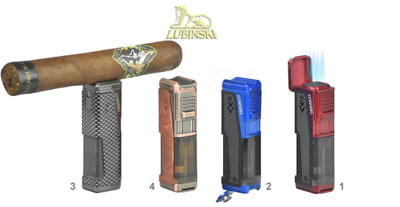 ACCENDINO LUBINSKI COUNTRY 4 QUATTRO JET FLAME  BUCASIGARI E POGGIASIGARI SUPERIORE