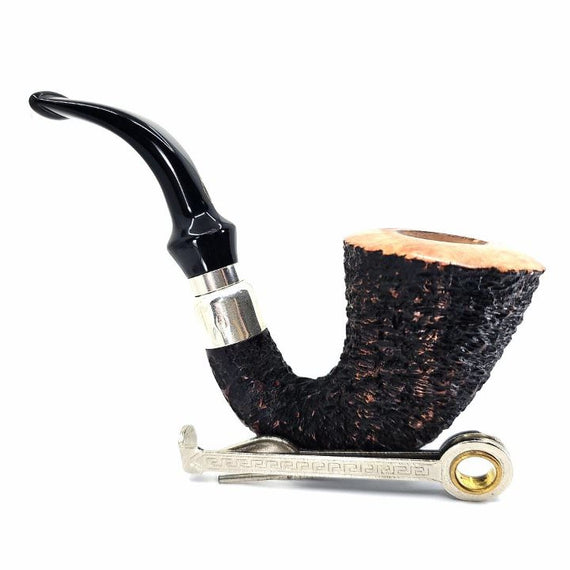 Brebbia Pipe Calabash First 1997 Rocciata Scura 9mm o adattatore Rim Liscio