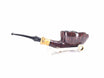 G. Penzo Pipe Smooth flamed Free Form Briar Boxwood inlay vulcanite stem