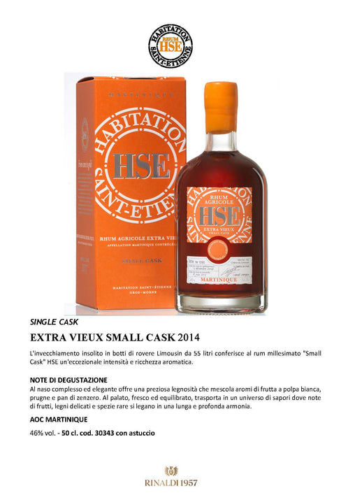 HSE RHUM AGRICOLE- CASK - EXTRA VIEUX SMALL CASK 2007 - c.a.