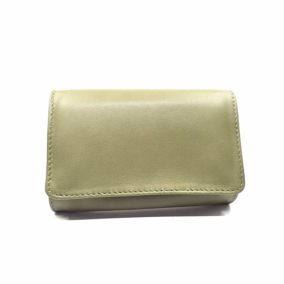 Nuovo Portatabacco Piccolo Floppy in pelle Oliva