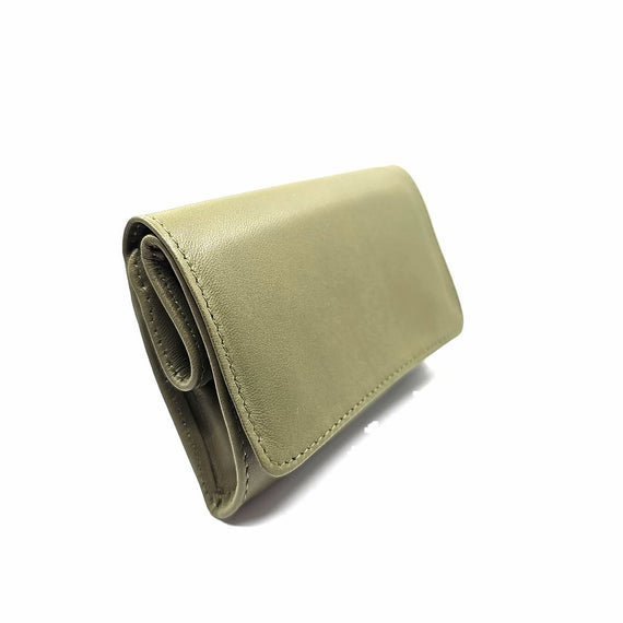 Nuovo Portatabacco Piccolo Floppy in pelle Oliva