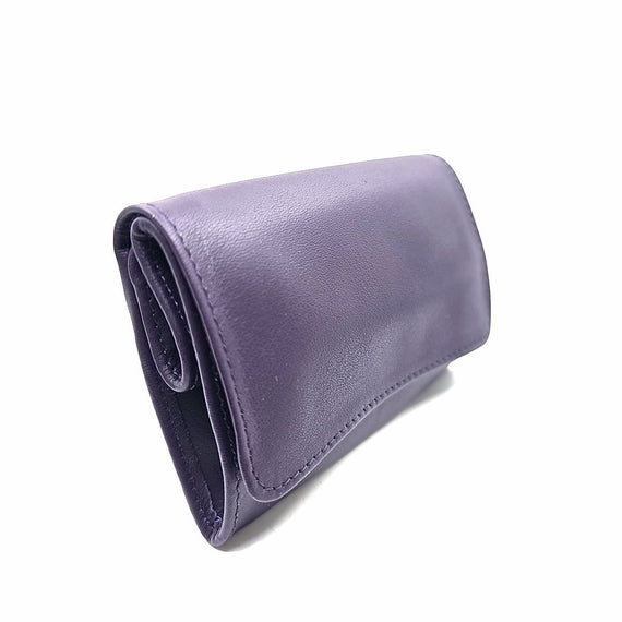 Nuovo Portatabacco Piccolo Floppy in pelle Viola
