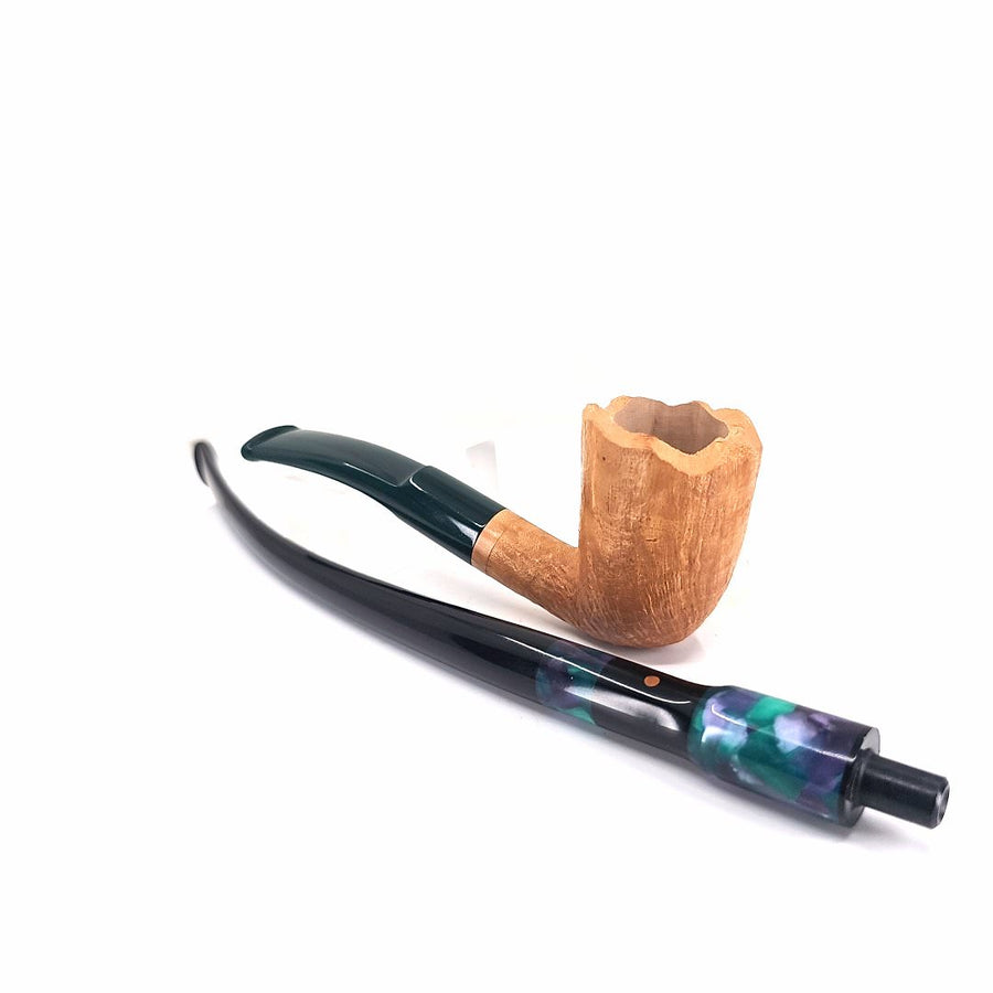 PARONELLI PIPE IN SANDBLASTED CHURCHWARDEN BRIAR WITH DOUBLE MOUTHPIECE