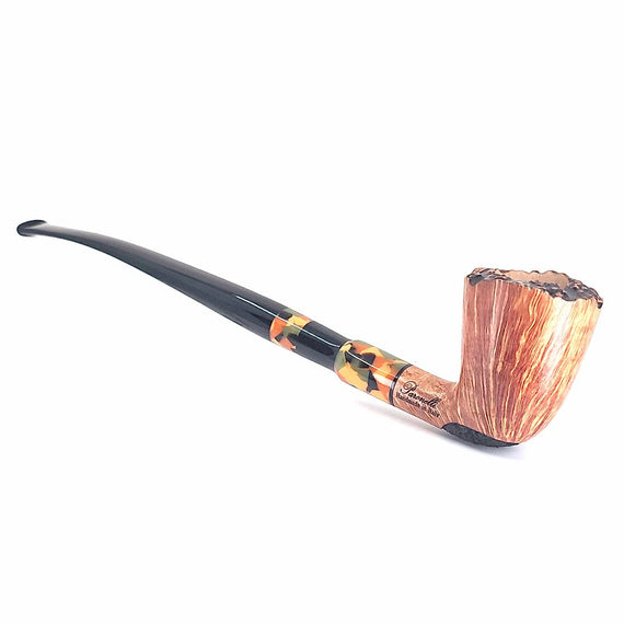 PIPA PARONELLI PIPE IN RADICA CHURCHWARDEN SEMI RUSTICATA DOPPIO BOCCHINO