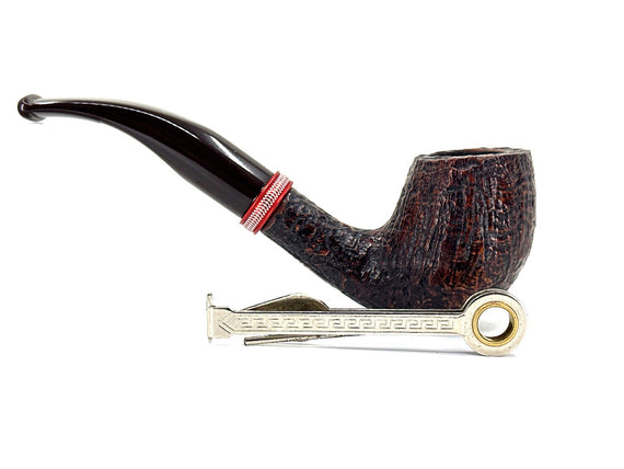 Pipa Brebbia Logo 6222 sabbiata con ghiera in alluminio anodizzata e incisa