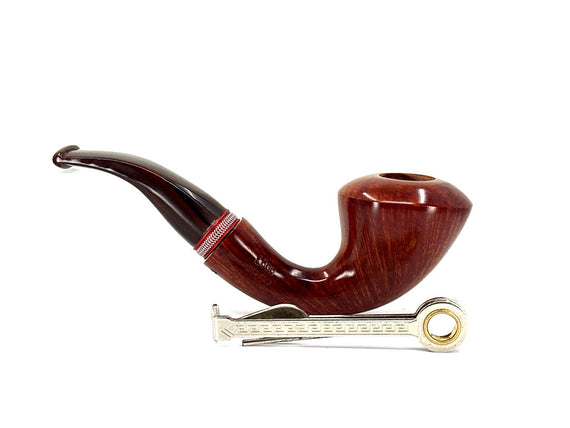 Pipa Brebbia Logo Selected 6023 liscia con ghiera in alluminio anodizzata e incisa