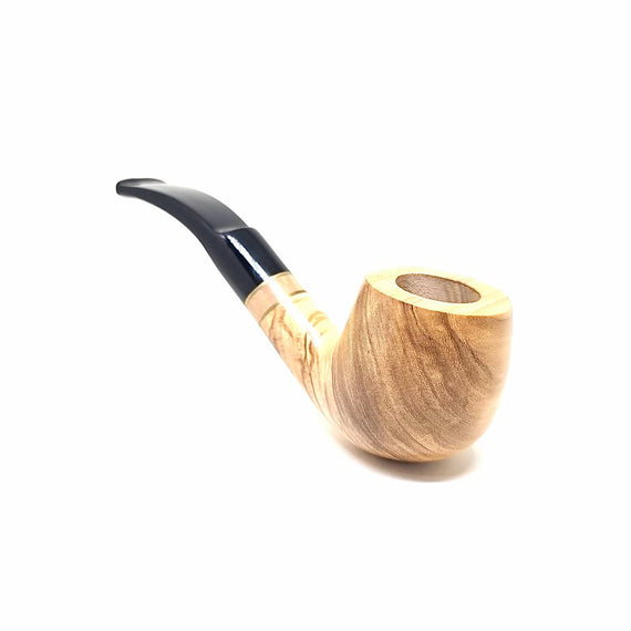 Pipa Floppy Ulivia Billiard Semi Bent Apple Liscia in Ulivo