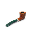 Floppy Winter Series Semi-Bent Dublin Pipe, Rusticated with Alpaca Ring - Handcrafted Semi-Bent Pipe