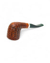 Floppy Winter Series Semi-Bent Dublin Pipe, Rusticated with Alpaca Ring - Handcrafted Semi-Bent Pipe