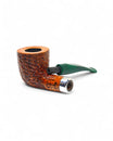 Floppy Winter Series Semi-Bent Dublin Pipe, Rusticated with Alpaca Ring - Handcrafted Semi-Bent Pipe