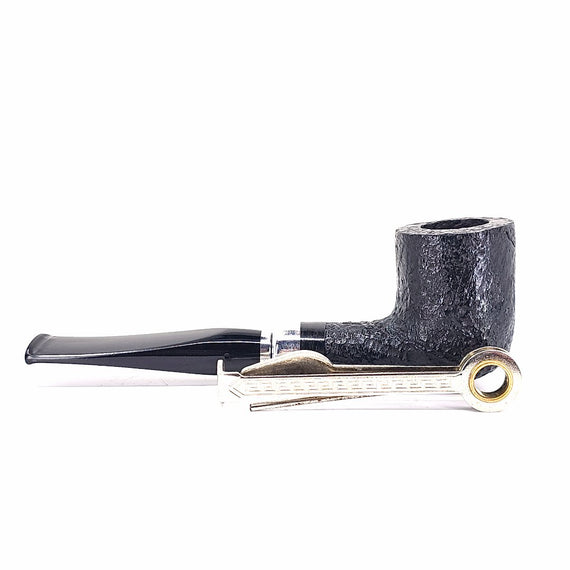 Pipa Floppy billiard sabbiata con ghiera in alpacca