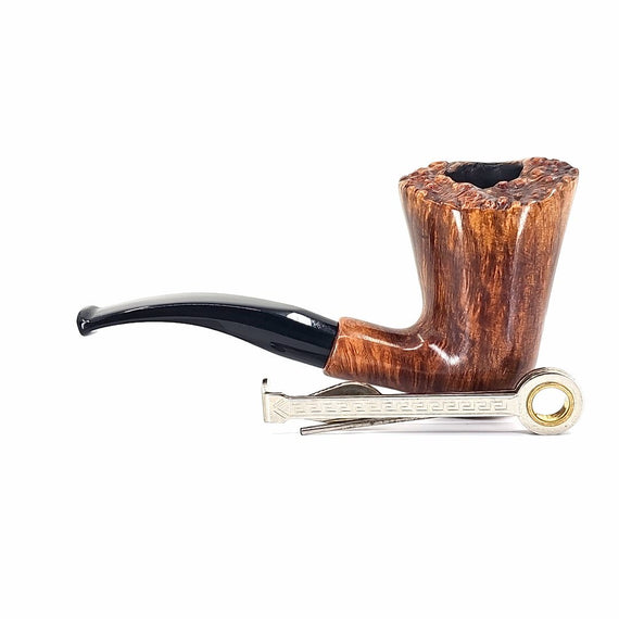 Pipa Floppy handmade freehand liscia rim semi rusticato