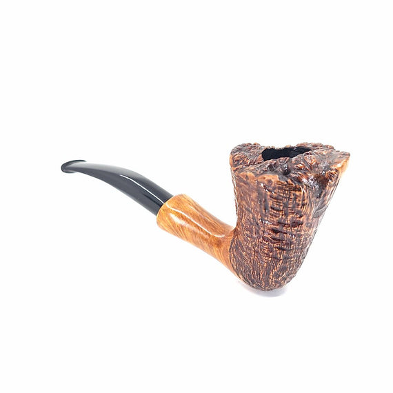 Pipa Floppy handmade freehand rim rusticato semi sabbiata