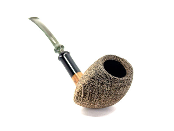 Pipa G. Penzo Pipe Bog Oak Free Form Buffalo Horn Inlay Cumberland