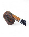 Pipa Il ceppo sabbiata marrone bent con ghiera in argento gr 1