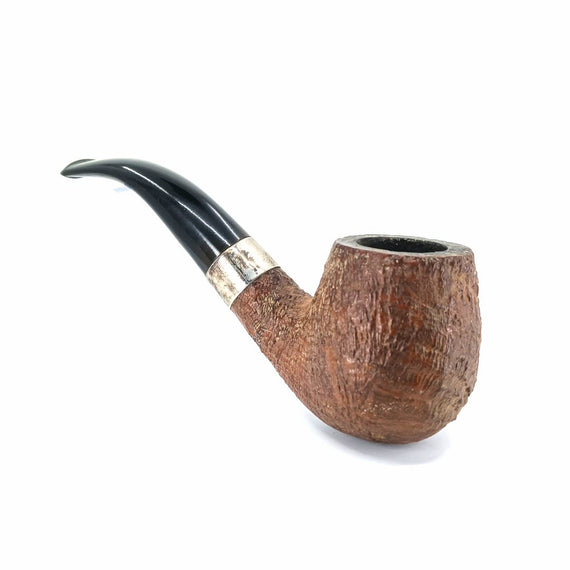 Ben Wade Silver Ring Bent Sandblasted English Pipe