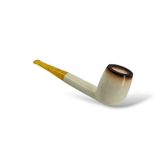 Pipa LUBINSKI Meerschaum in schiuma di mare Jumbo Billiard Liscia Affumicata