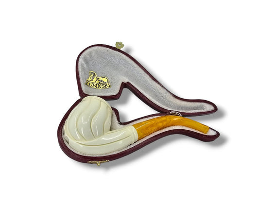 Pipa Lubinski Meerschaum in Schiuma di Mare Scolpita Floral