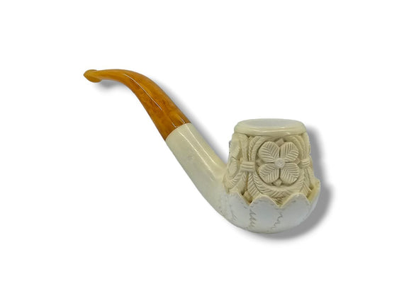 Pipa Lubinski Meerschaum in Schiuma di Mare Scolpita Floral