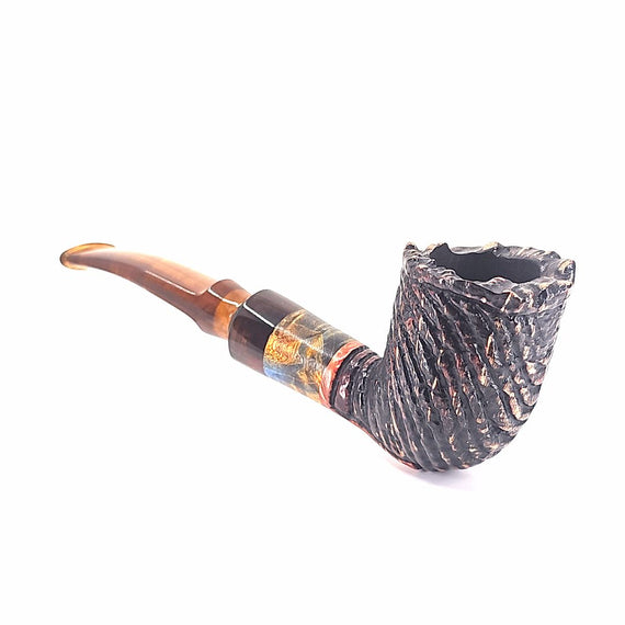 Pipa Paronelli Sandstorm Semi curva con intarsio in lesgno stabilizzato