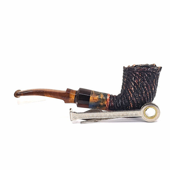 Pipa Paronelli Sandstorm Semi curva con intarsio in lesgno stabilizzato