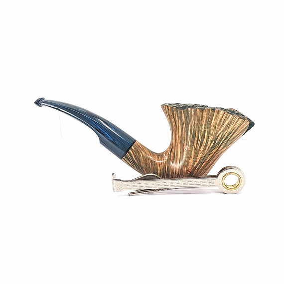 Pipa Paronelli Semi sabbiata Dublin  con Bocchino hand cut in cumberland blu