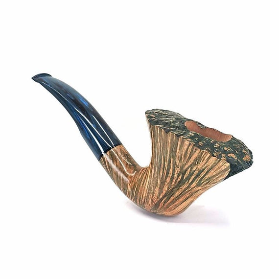 Pipa Paronelli Semi sabbiata Dublin  con Bocchino hand cut in cumberland blu