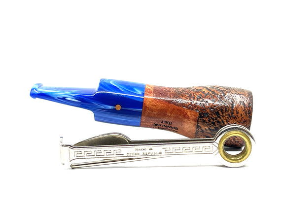 Pipa Paronelli Spinnline Reverse Calabash Sabbiata bocchino a sella Blu