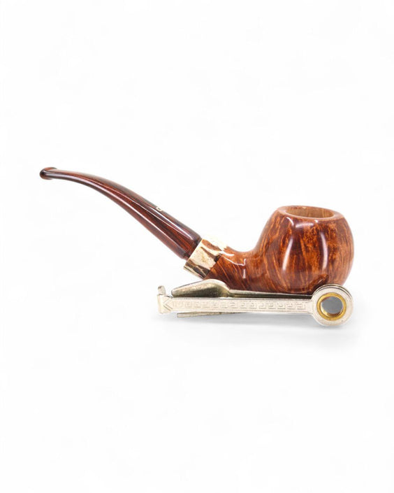 Pipa Pascucci Liscia (PII) P2 Bent Apple con Con Bocchino Marrone