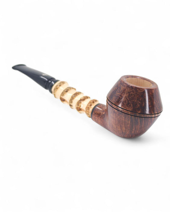 Pipa Pascucci Liscia (PII) P2 Bulldog con innesto in bamboo rimovibile