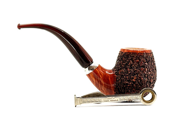 Pipa Pascucci Rusticata Bent Apple ghiera in argento