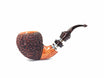 Pascucci Rusticated Bent Apple Pipe with Double Silver Ring