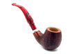 Sandblasted Pascucci Pipe Bent Apple with Red Mouthpiece and Silver Ferrule