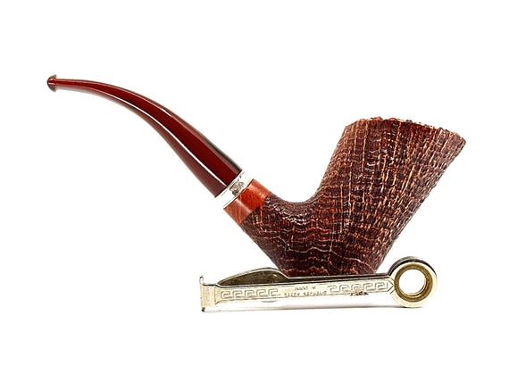 Pascucci Free-Hand Stand Up Sandblasted Pipe With 925 Silver Worked Ring