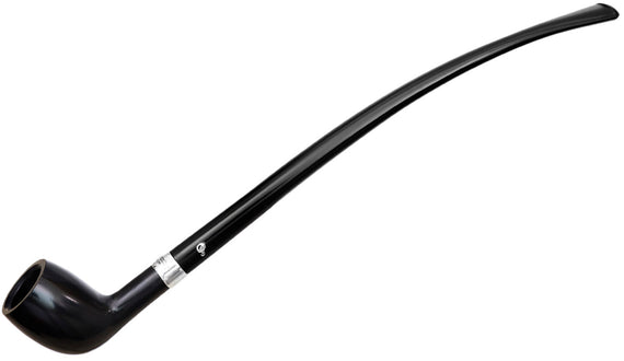 Pipa Peterson Churchwarden Ebony Silver Mounted Belgique Fishtail