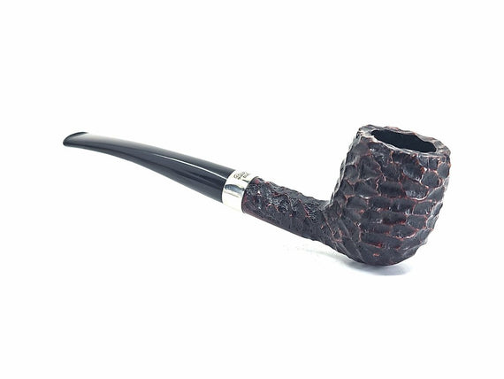 Pipa Peterson Junior Rusticata Nickel Mounted Canted Billiard Semi Curva Fishtail