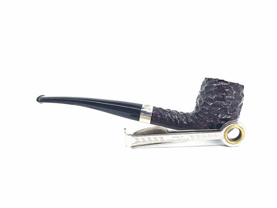 Pipa Peterson Junior Rusticata Nickel Mounted Canted Billiard Semi Curva Fishtail
