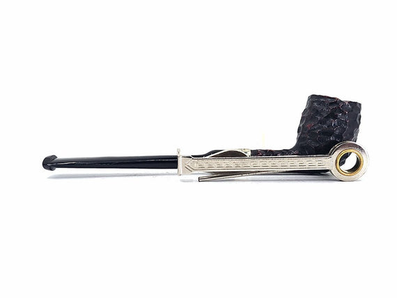 Pipa Peterson's of Dublin Speciality Belgique Rusticata Ghiera in Nickel