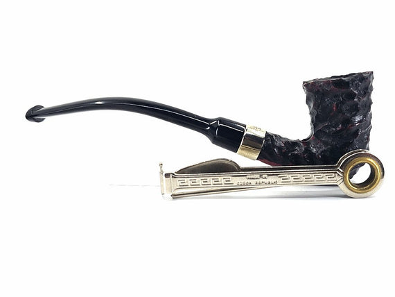 Pipa Peterson's of Dublin Speciality Calabash Rusticata Ghiera in Nickel