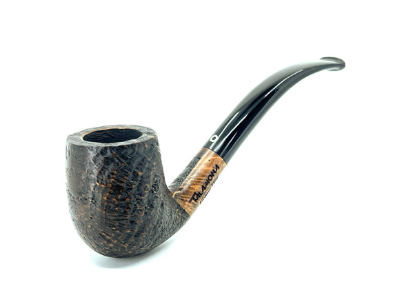 Pipa Talamona Elegant Thin Sabbiato Noce Bent Billiard 642