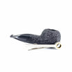 Talamona Reverse Calabash Author Rusticated Brown Pipe