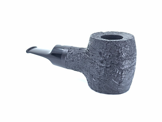 Pipa Talamona Reverse Calabash Barrel Stand Up Sabbiata Nera