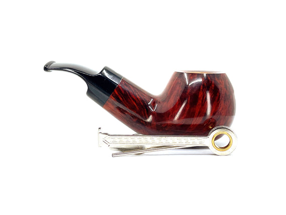 Pipa Talamona Reverse Calabash Bent Apple Liscia Red Edition
