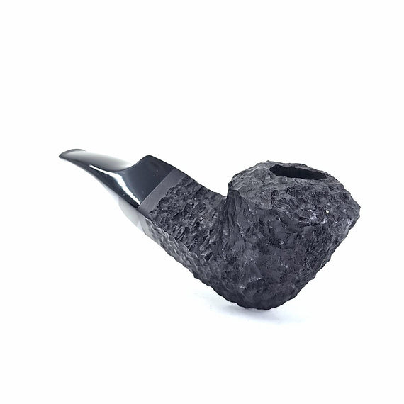 Pipa Talamona Reverse Calabash Bent Rhodesian Rusticata Black Edition