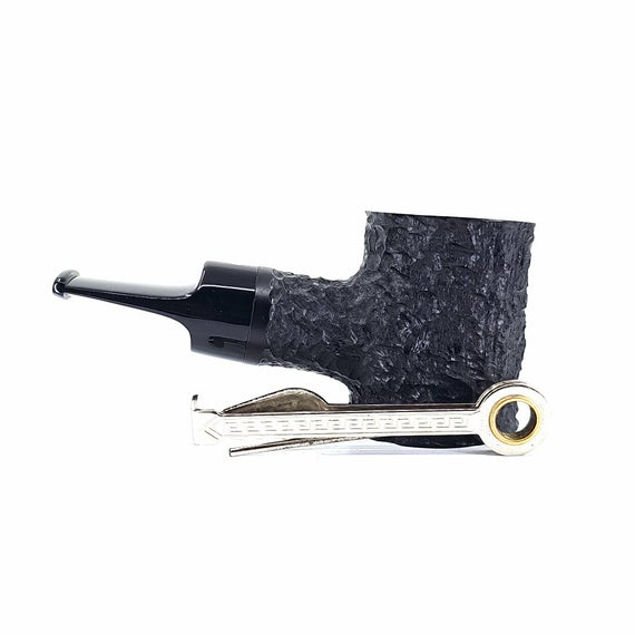 Pipa Talamona Reverse Calabash Cherrywood Stand Up Rusticata Nera