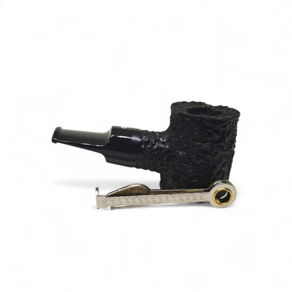 Pipa Talamona Reverse Calabash Cherrywood Stand Up Rusticata Nera