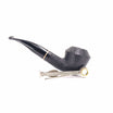 Talamona Sandblasted Pipe Black Italy Bent Rhodesian