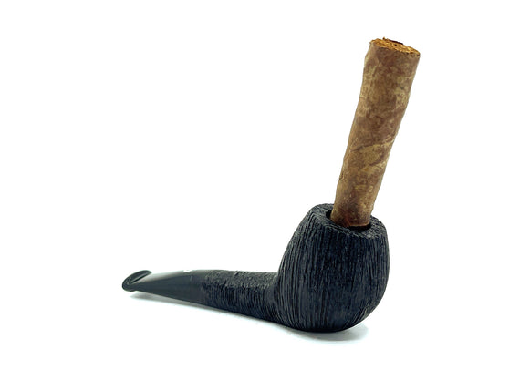 Pipa Talamona Toscano La Pipa Per sigaro Italy Sabbiata Pettinata Nera Apple