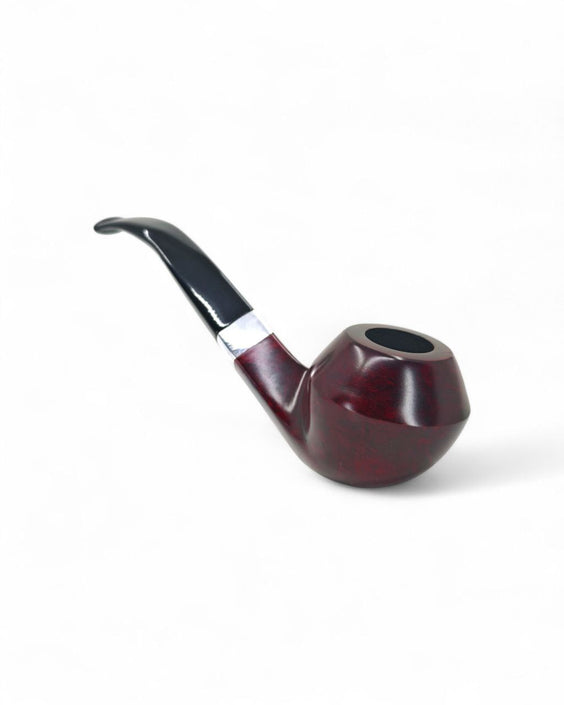 Kit prima pipa Floppy pipe bulldog curva liscia rossa con ghiera in alpaca